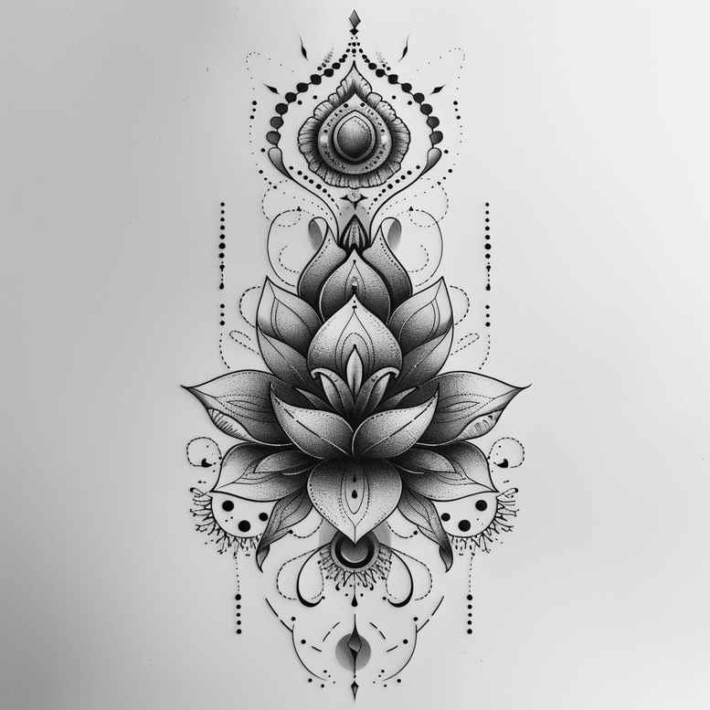 geometric tattoo design ideas twin lines complex design symbol of resilience