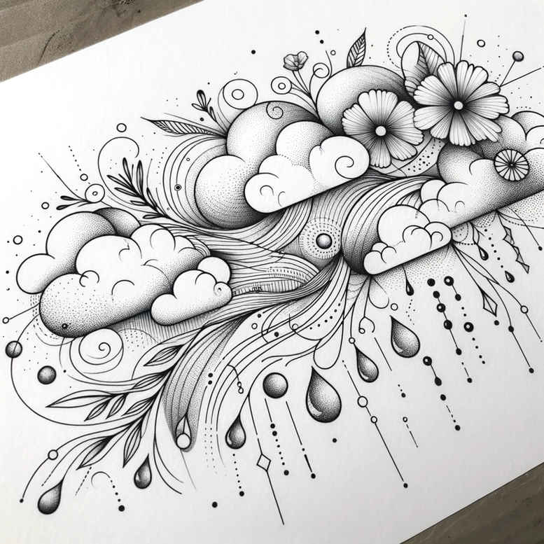 geometric tattoo design ideas minimal lines concentric circles symbolising perseverance