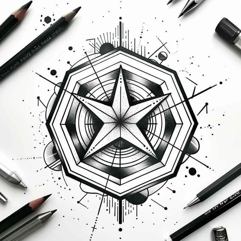 geometric tattoo design ideas golden ratio cosmic for collarbone