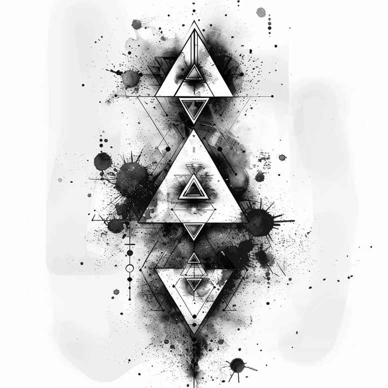 geometric tattoo design ideas point symmetry delicate arcs for back shoulder