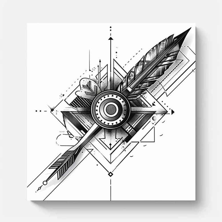geometric tattoo design ideas biker delicate arcs for elbow