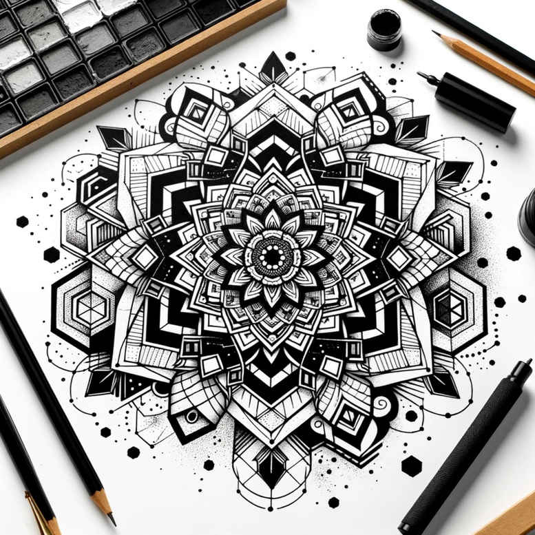 geometric tattoo design ideas bold script delicate outline strength and power