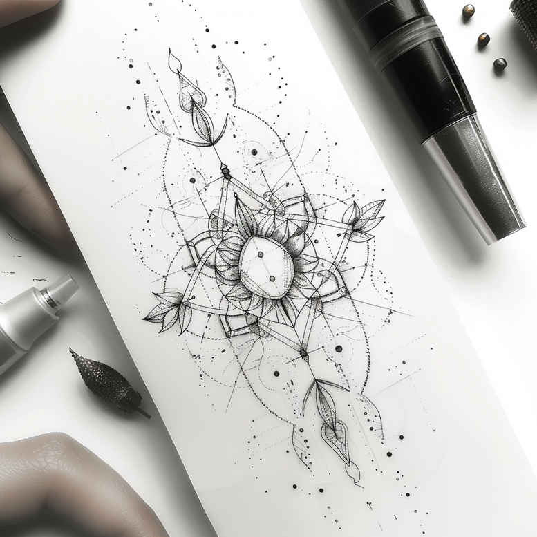 geometric tattoo design ideas math tattoo detailed lines for hand
