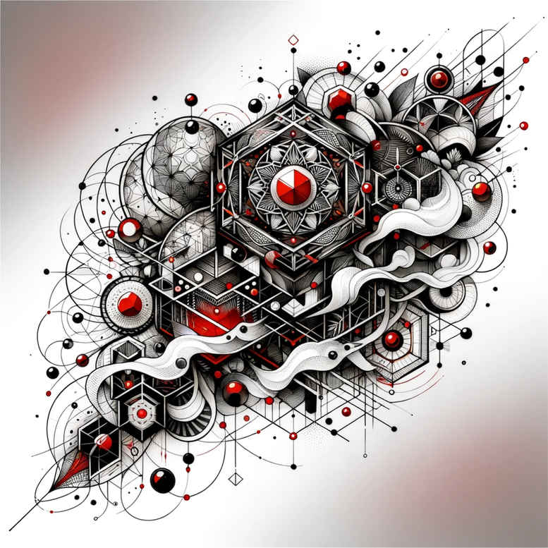 geometric tattoo design ideas hex pattern dynamic center represents resilience
