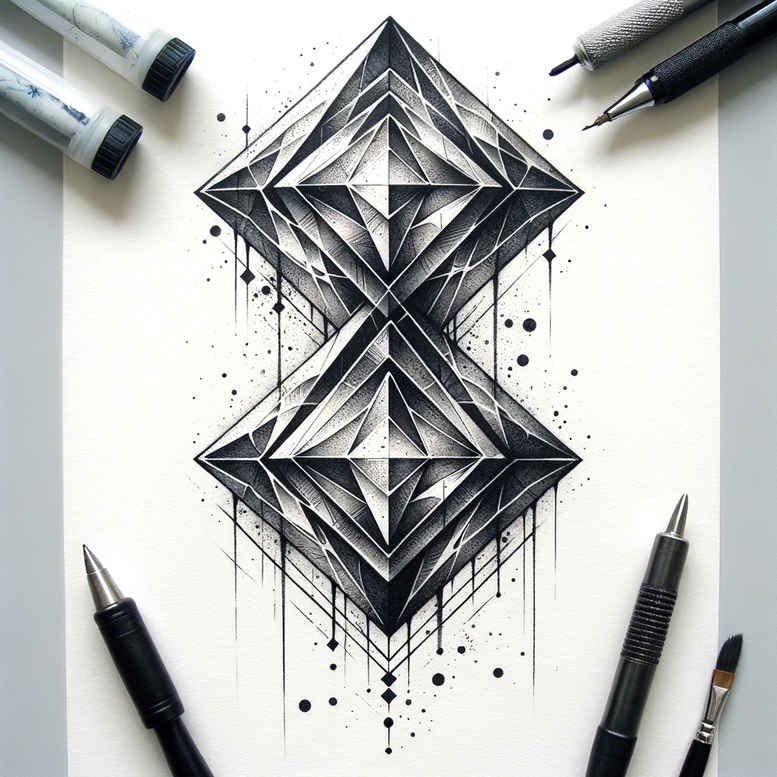 geometric tattoo design ideas prism dynamic center resilience and power