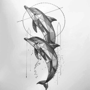 geometric tattoo design ideas gridwork dynamic center stands for courage