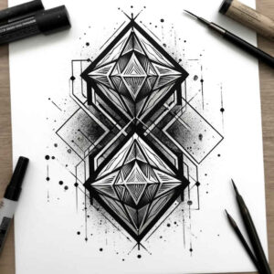 geometric tattoo design ideas prism eastern influence symbol of strength