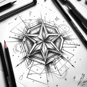 geometric tattoo design ideas symmetric outline ethereal for foot