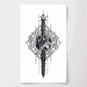 geometric tattoo design ideas line symmetry ethereal for lower leg