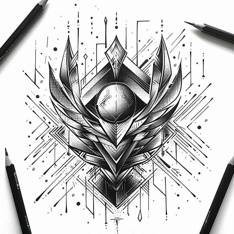 geometric tattoo design ideas fractal pattern filigree determination and power