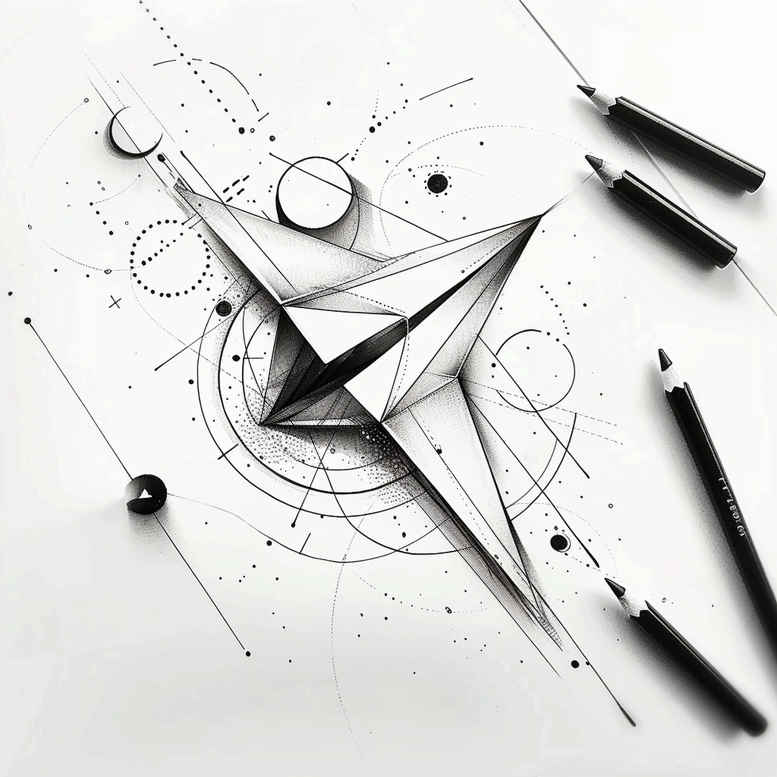 geometric tattoo design ideas hex pattern fractal for hip