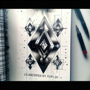 geometric tattoo design ideas star polygon fractal for shin
