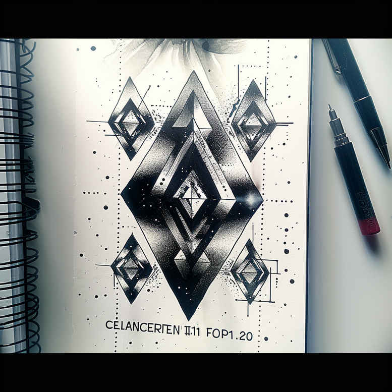 geometric tattoo design ideas star polygon fractal for shin