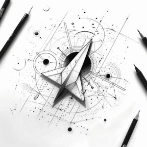 geometric tattoo design ideas angle overlay fractal for upper thigh