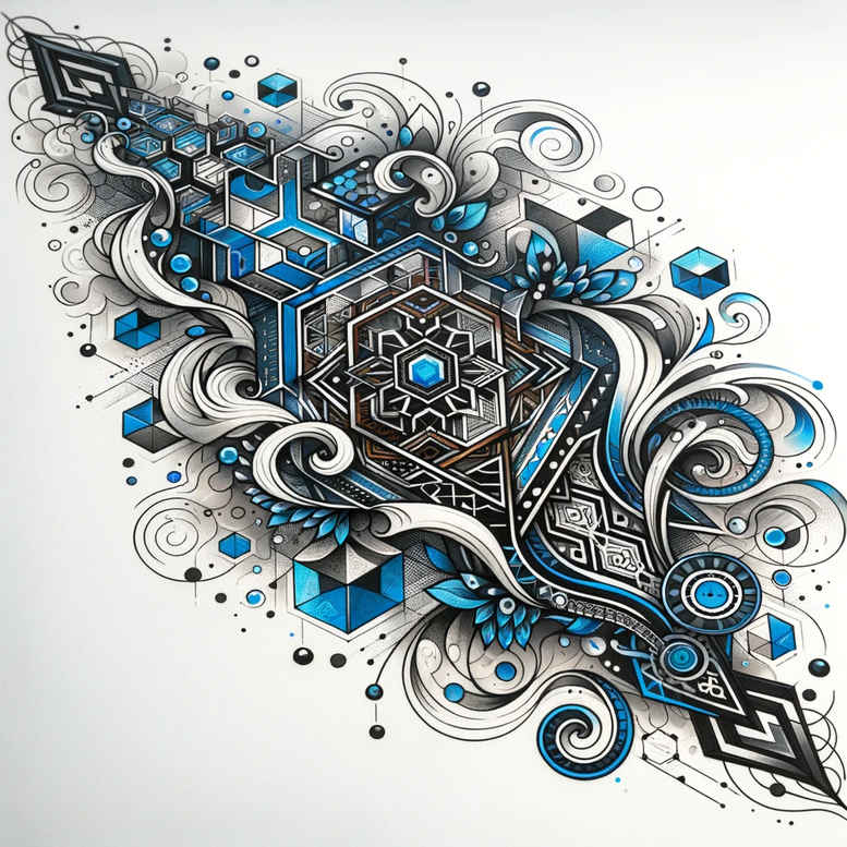 geometric tattoo design ideas tessellation fractal stands for resilience