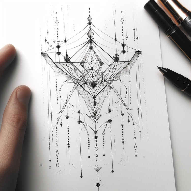 geometric tattoo design ideas spiral array geometric pattern for abdomen