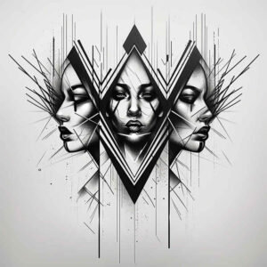 geometric tattoo design ideas dot grid geometric pattern for upper back