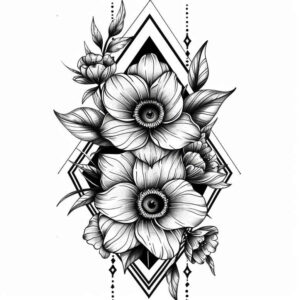 geometric tattoo design ideas straight lines harmony for back shoulder