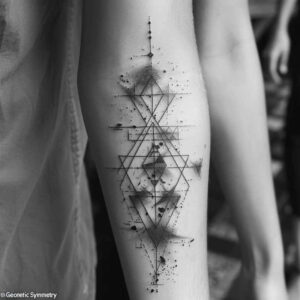 geometric tattoo design ideas polygon mesh harmony lines for triceps