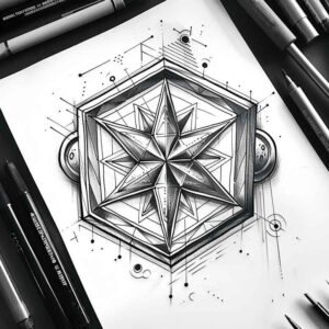 geometric tattoo design ideas solid shadow holy pattern symbol of strength