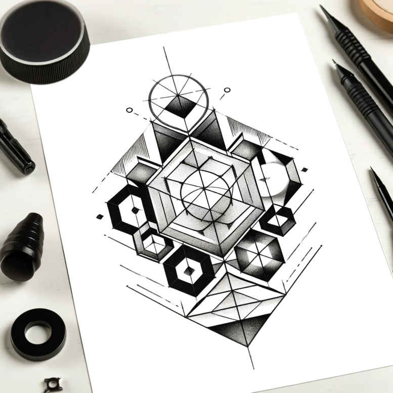 geometric tattoo design ideas diamond shape infinity motif represents strength