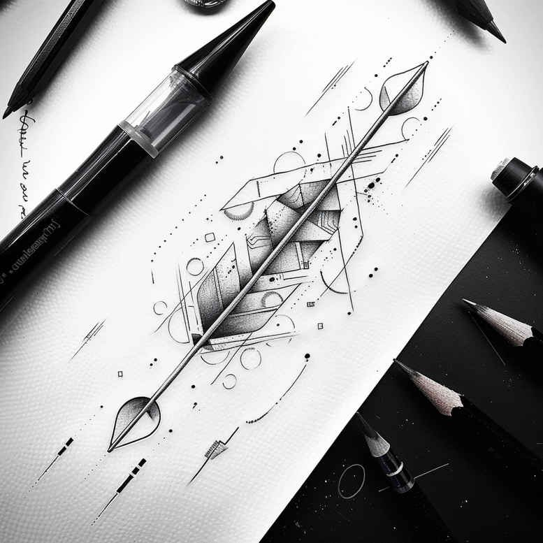 geometric tattoo design ideas straight lines intricate symbol of perseverance