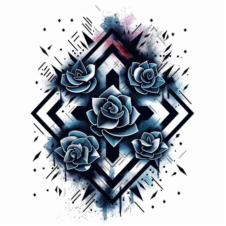 geometric tattoo design ideas barber pole intricate web perseverance and power