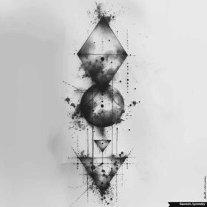 geometric tattoo design ideas facet effect inward focus endurance and power