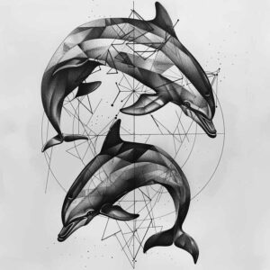geometric tattoo design ideas hexagonal grid inward focus for lower arm