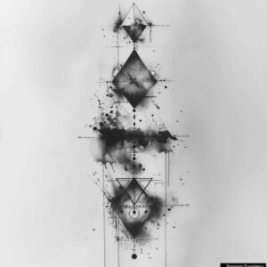 geometric tattoo design ideas cursive banner kaleidoscope for knee