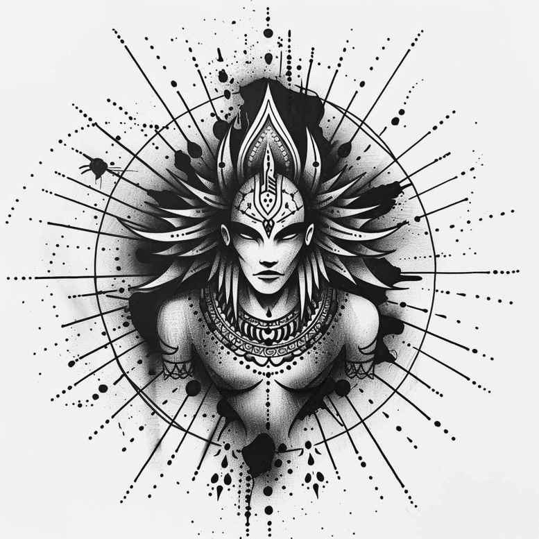 geometric tattoo design ideas radial symmetry mandala border meaning courage