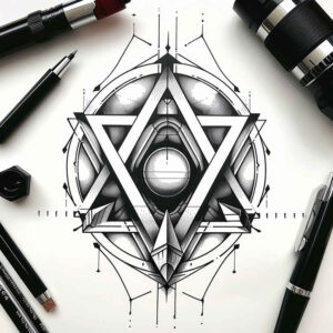 geometric tattoo design ideas barber pole mandala for elbow
