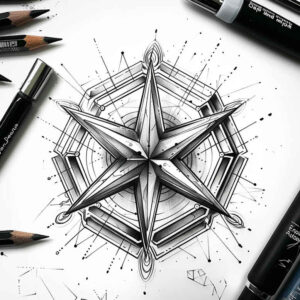 geometric tattoo design ideas line matrix mandala for sternum