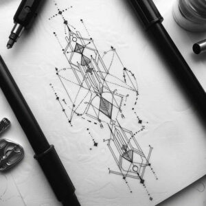 geometric tattoo design ideas vector lines mandala shows determination