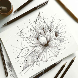 geometric tattoo design ideas biker meditative art for lower leg