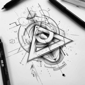 geometric tattoo design ideas cube shading meditative art meaning strength