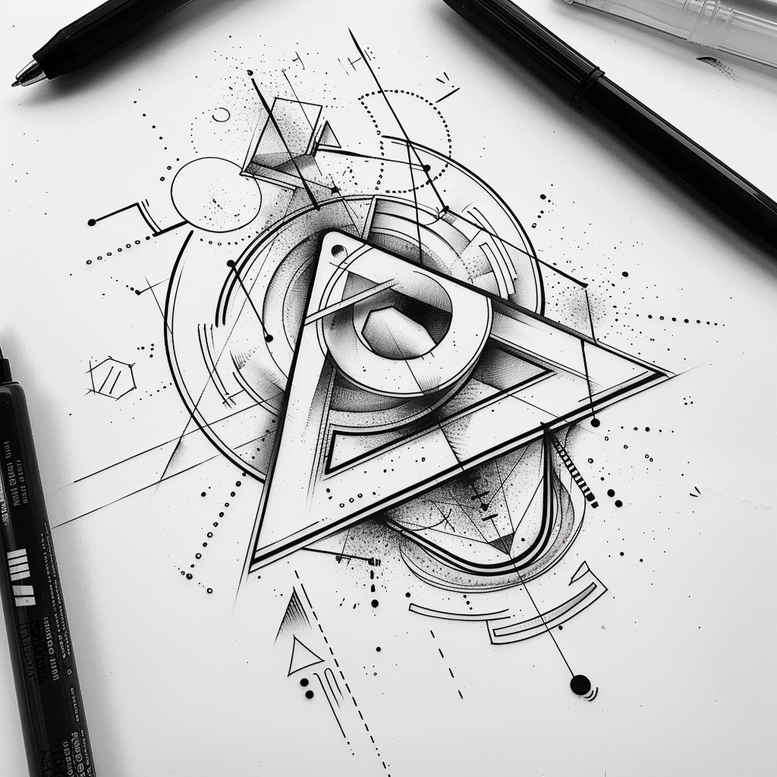 geometric tattoo design ideas cube shading meditative art meaning strength