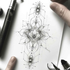 geometric tattoo design ideas facet effect meditative art represents perseverance