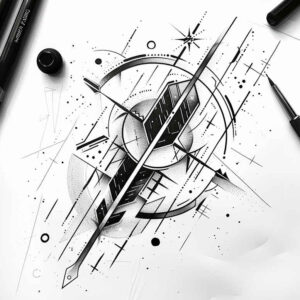 geometric tattoo design ideas nested shapes meditative for nape