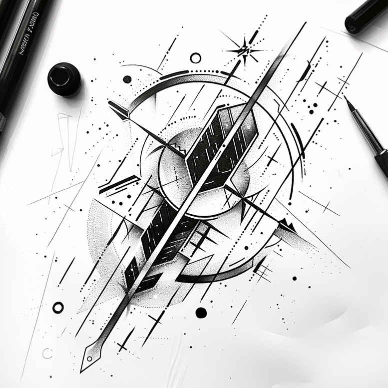 geometric tattoo design ideas nested shapes meditative for nape