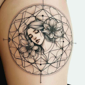 geometric tattoo design ideas parallel lines meditative for triceps