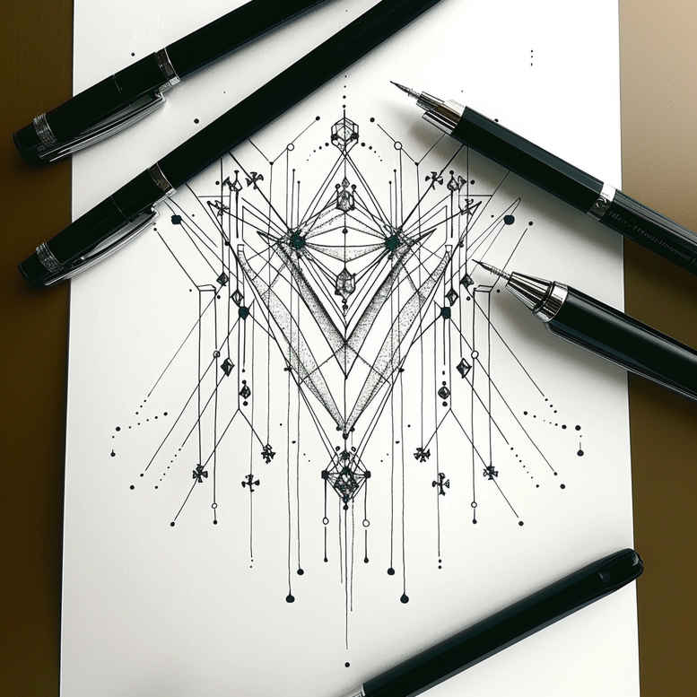 geometric tattoo design ideas geodesic meditative for upper arm