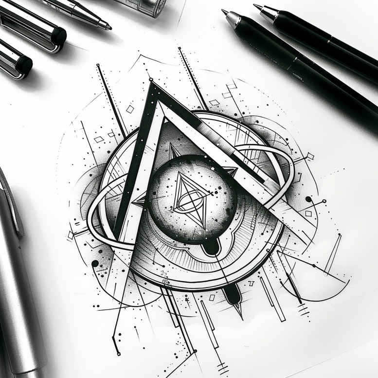 geometric tattoo design ideas symmetric outline mesmerizing for scapula