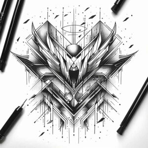 geometric tattoo design ideas cartoon style mesmerizing symbolising strength