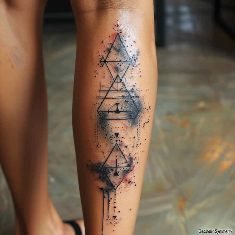 geometric tattoo design ideas bold outline micro mandala meaning courage