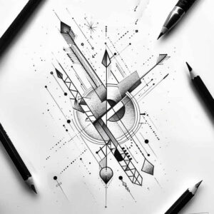 geometric tattoo design ideas isometric ornamental for arm