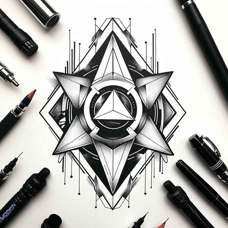 geometric tattoo design ideas old school ornamental mandala shows resilience