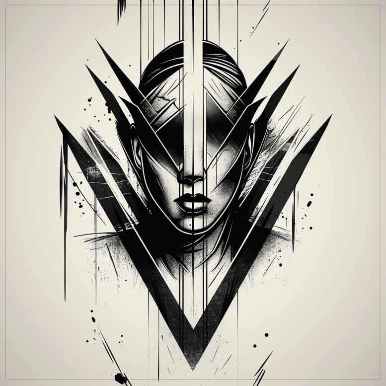 geometric tattoo design ideas precision lines ornamental stands for courage