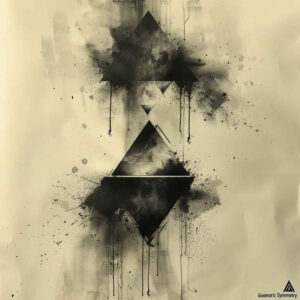 geometric tattoo design ideas triangle ornamental web for lower thigh