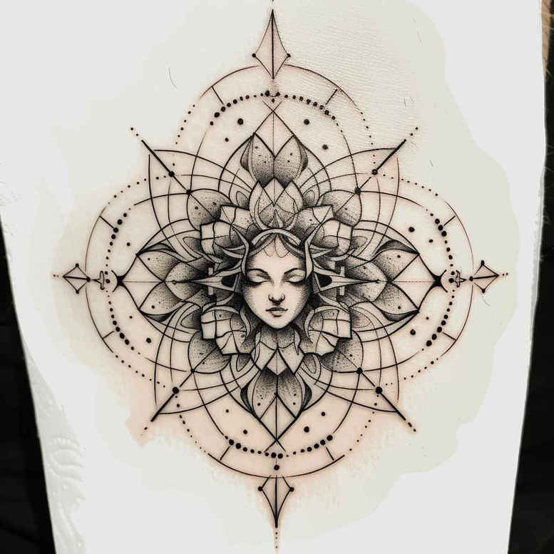 geometric tattoo design ideas biker ornamental web for spine